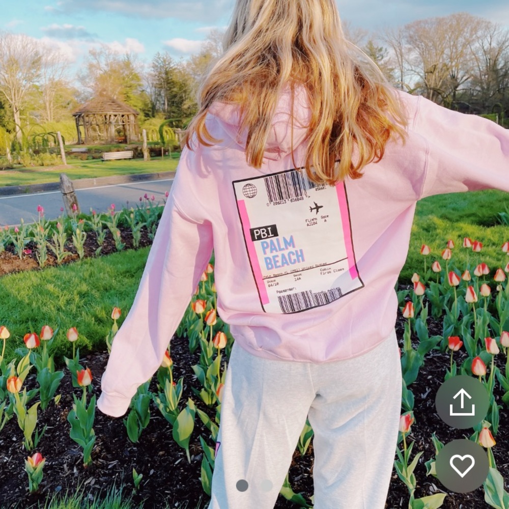 Made By Ashley Pink Preppy Palm Beach Hoodie